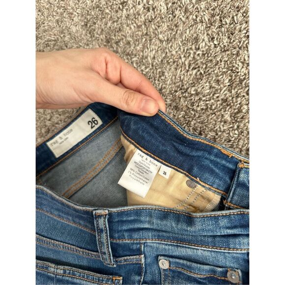 Rag & Bone Bella Slit Hem Wide Leg Flare Denim Jeans Topaz High Rise Boho Sz 26 - Picture 5 of 11